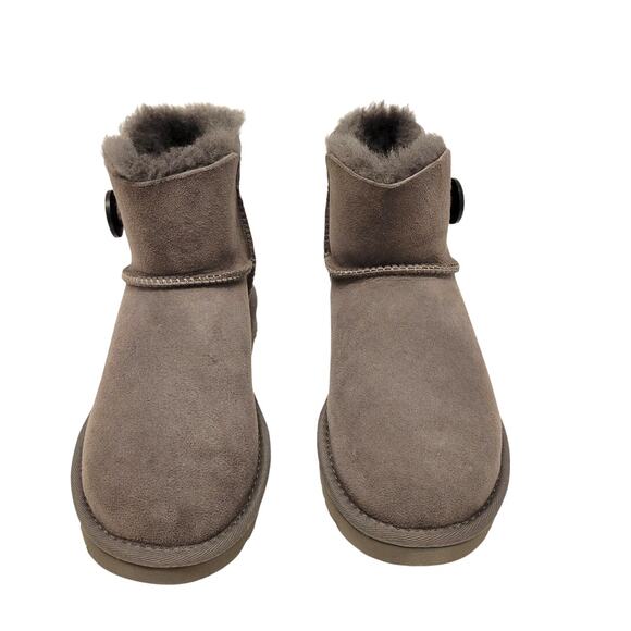 New In Box UGG Australia Women's Mini Bailey Button II Boot Gray Size 6 - Picture 1 of 6